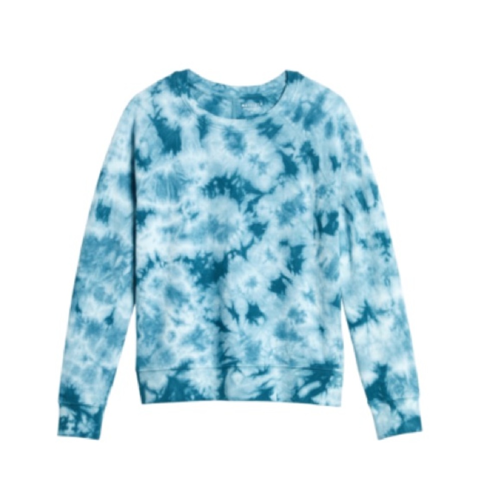 Athleta blue tie dye crewneck